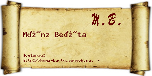 Münz Beáta névjegykártya